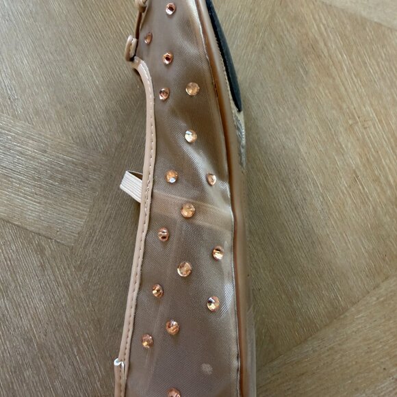 Juicy Couture FEFI Rhinestone Tan Mesh Ballet Flats - Size 8M - Gently Used - Picture 5 of 6